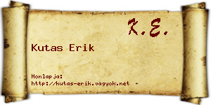 Kutas Erik névjegykártya
